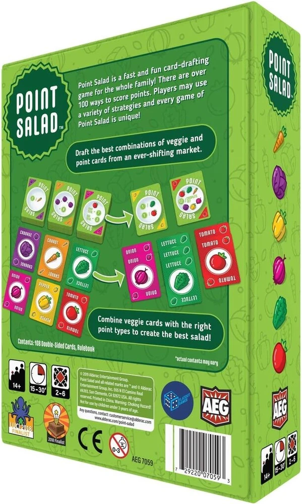 AEG Alderac Entertainment - Point Salad - kortų žaidimas - pagrindinis žaidimas - 2-6 žaidėjams - nuo 8+ metų - anglų kalba
