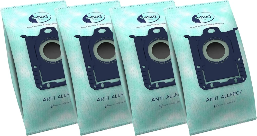 Aeg Gr206s S-bag antialerginiai dulkių siurblio maišeliai, skirti Aeg Vx4, Vx6, Vx7, Vx8, Ab61 (4 sintetiniai dulkių maišeliai, aukštas filtravimo efektyvumas, mažina žiedadulkes, erkes ir alergenus, idealiai tinka alergiškiems žmonėms)