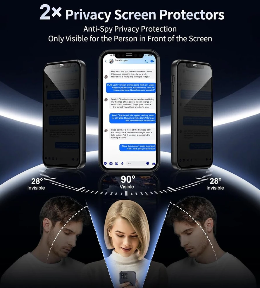 Aekyiwot dėklas, skirtas iphone 12, magnetinis telefono dėklas, suderinamas su iphone 12 magsafe, su 2 apsauginėmis plėvelėmis, privatumo apsauga, dėklas su kameros apsauga, atsparus smūgiams ir įbrėžimams