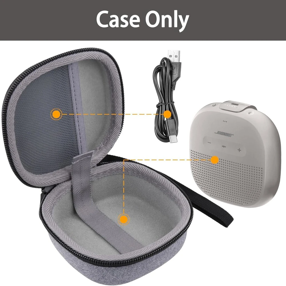 Automagnetola Aenllosi kietas dėklas, skirtas Bose Soundlink Micro Bluetooth garsiakalbiui, tik dėklas (pilkai baltas)