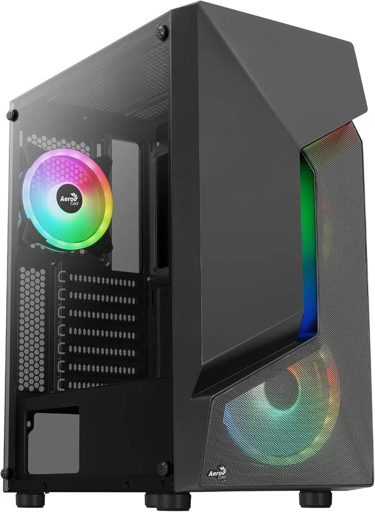 Aerocool Scapebkv3 Gaming Case kompiuterio korpusas, Atx, Rgb Led priekis, grūdintas stiklas, 3 x Argb ventiliatoriai, juodas, vienas dydis