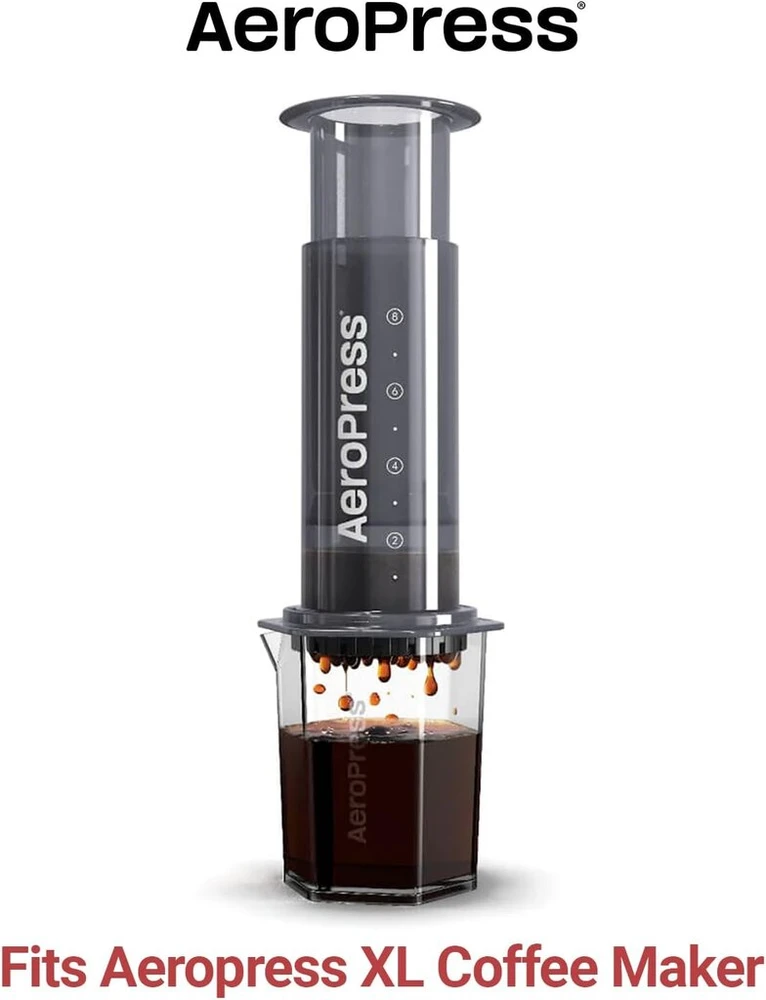 Aeropress Xl natūralūs popieriniai mikro filtrai - nebalinti apvalūs popieriniai filtrai kavos aparatams - būtini kavos priedai, Xl, 1 pakuotė (200 vnt.)