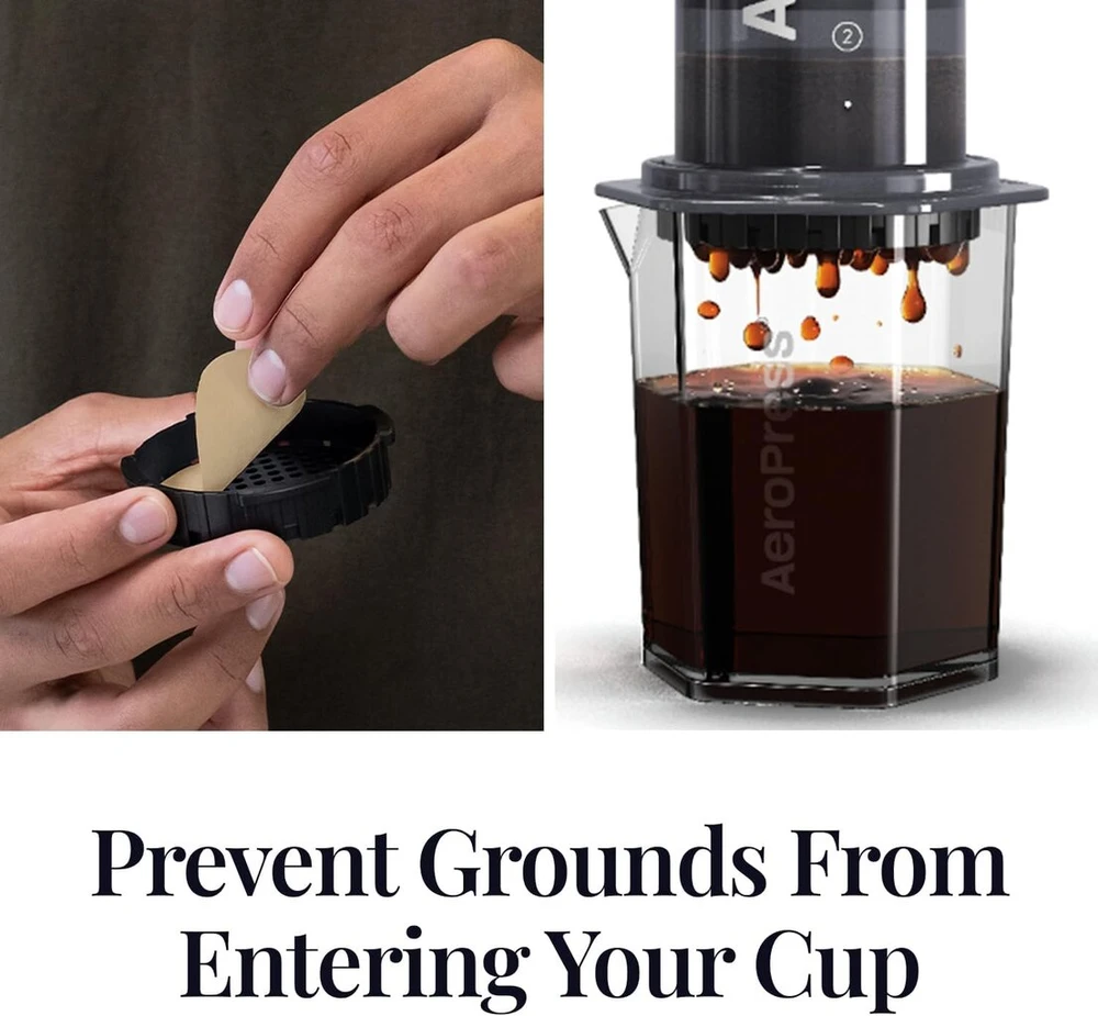Aeropress Xl natūralūs popieriniai mikro filtrai - nebalinti apvalūs popieriniai filtrai kavos aparatams - būtini kavos priedai, Xl, 1 pakuotė (200 vnt.)