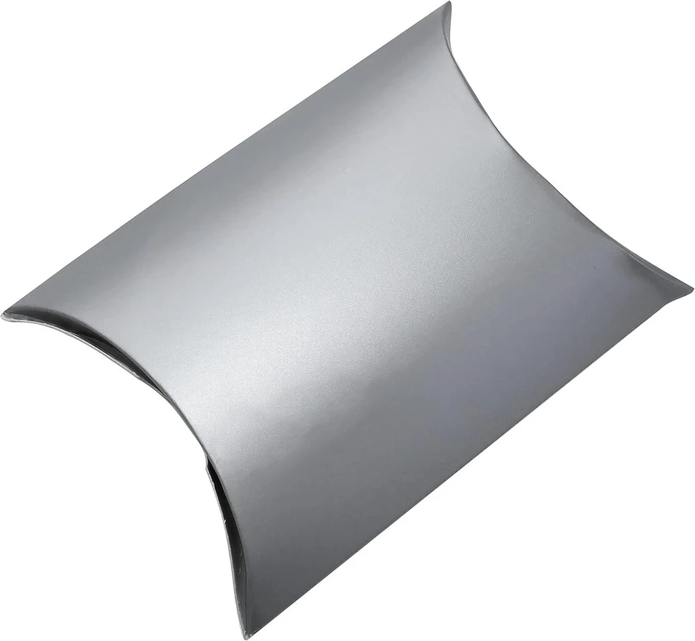 Aerzetix - C54007 - 10 dovanų dėžučių rinkinys pagalvės formos / papuošalams / gimtadieniui / kosmetikai / saldainiams vestuvėms 90 x 71 x 24 mm - pagamintos iš popieriaus / kartono - sidabro spalvos