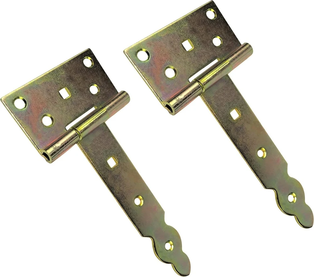 Aerzetix - C58408 - 2 dekoratyvinių durų vyrių rinkinys "t" formos 145 x 53 x 86 x 2.5 mm - galvanizuotas plienas - portalų geležies ornamentiniams vintažiniams rustiškiems retro spintelių baldams antikvariniams