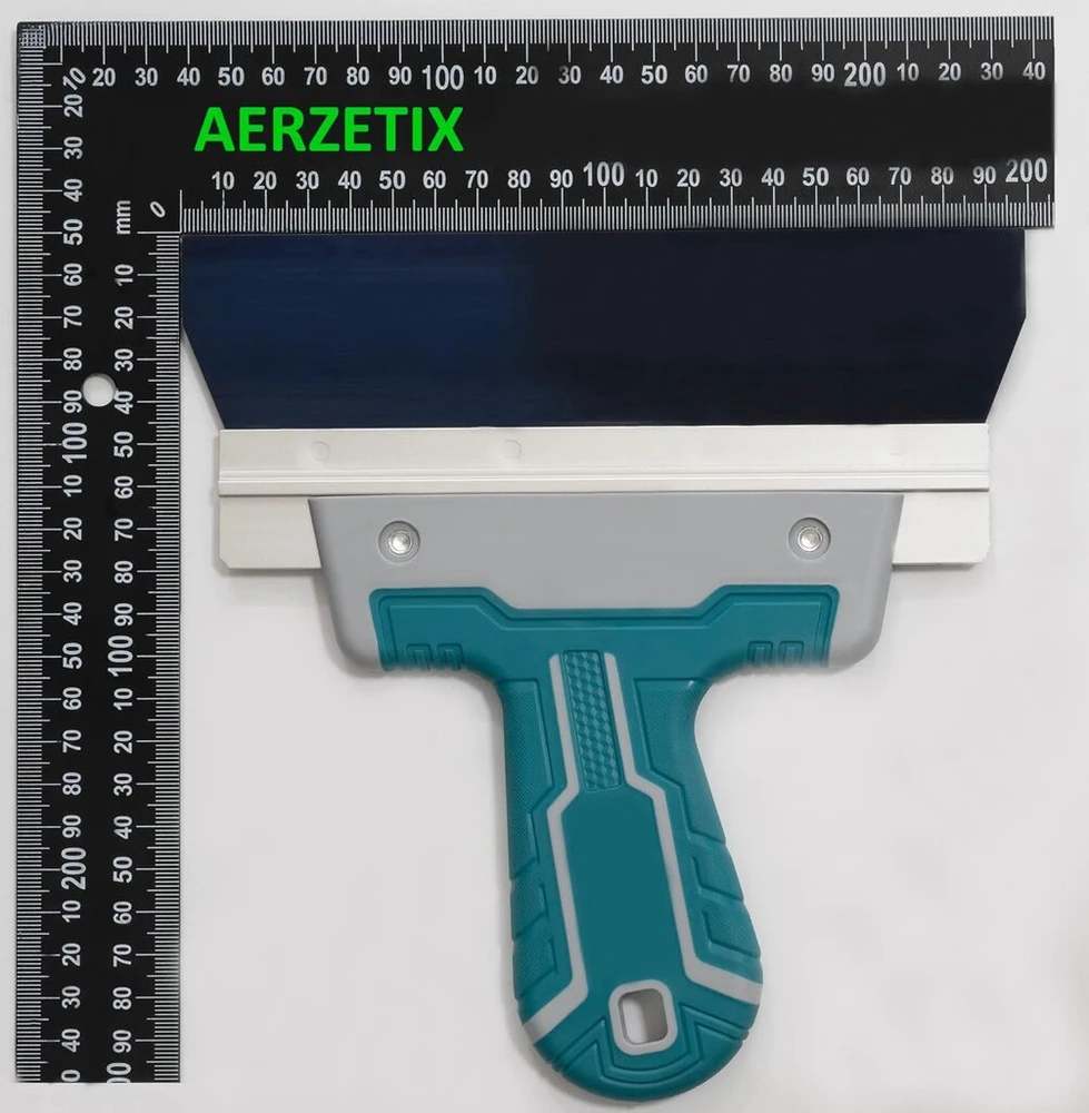 Aerzetix - C64765 - glaistyklė glaistui lyginti/apdailai 200 mm - peilis glaistui, dažams ir gipso kartono siūlėms - plastikine rankena - grandiklis dažytojui, tinkuotojui, mūrininkui