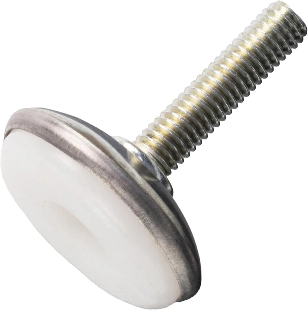 Fotelis Aerzetix - C74754 - 4 baldų atramų kojelių rinkinys prisukamas M6 Ø28 mm reguliuojamas - aukštis 37 mm - metalas ir plastikas - sidabrinis - sofoms, stalams