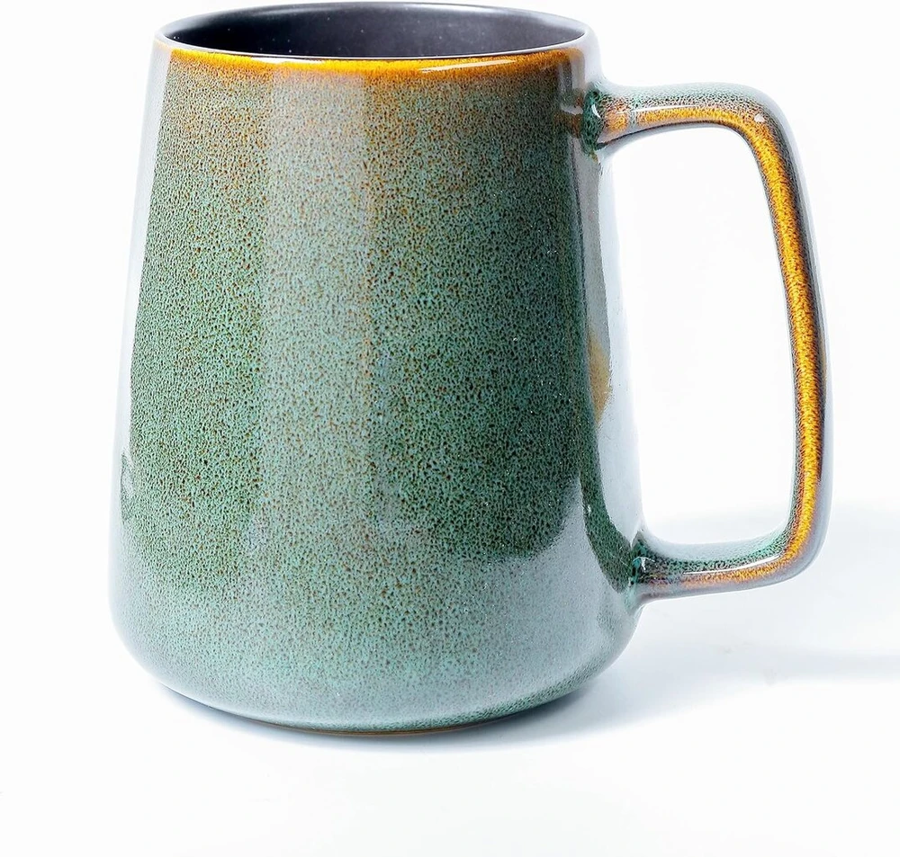 Affek Design Didelis 700ml keraminis kavos puodelis, arbatai, kakavai, žalias