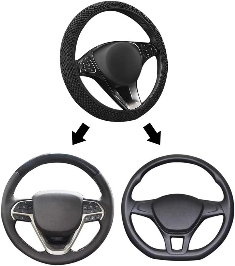 Afinderde poliesterinis vairo užvalkalas, kvėpuojantis, neslystantis, atsparus dilimui, automobilio vairo užvalkalas, standartinis dydis 36-39 cm išoriniam vairo skersmeniui