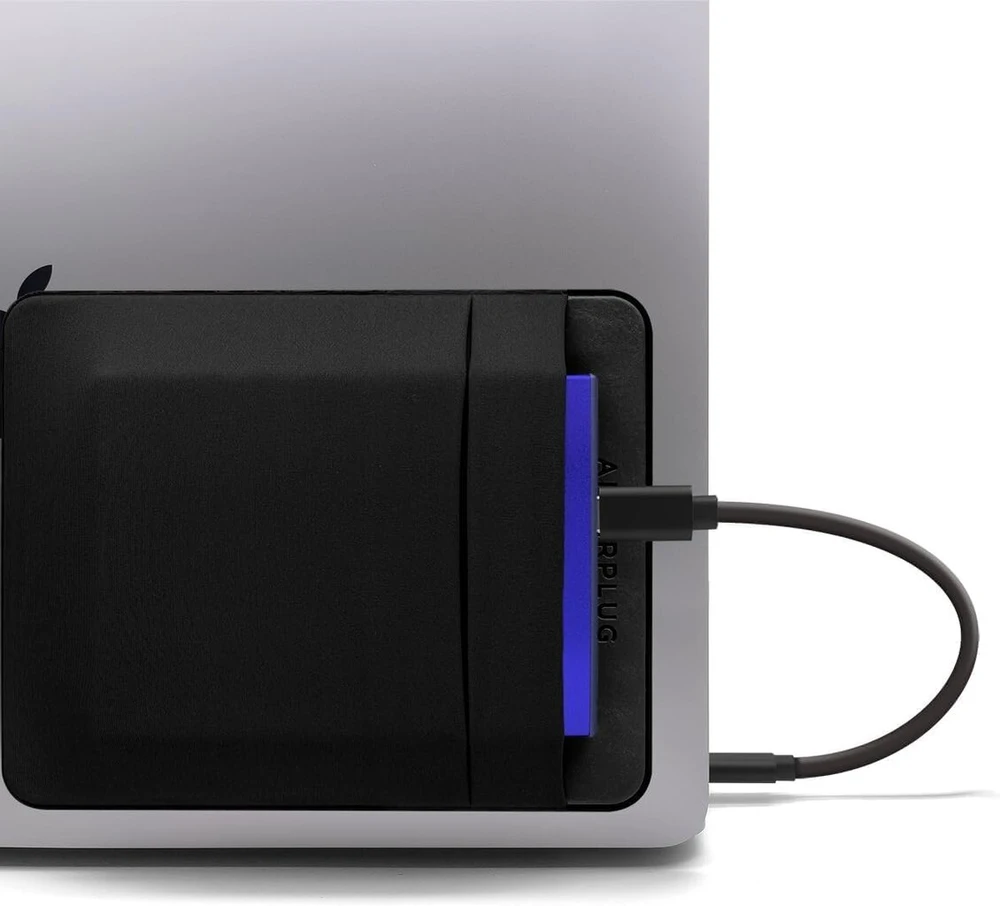 Afterplug lipnus dviejų kišenių nešiojamojo kompiuterio krepšys, suderinamas su išoriniu 2,5 colio kietuoju disku, nešiojamuoju ssd, magic pelė, usb laidu ir daugiau - juodas