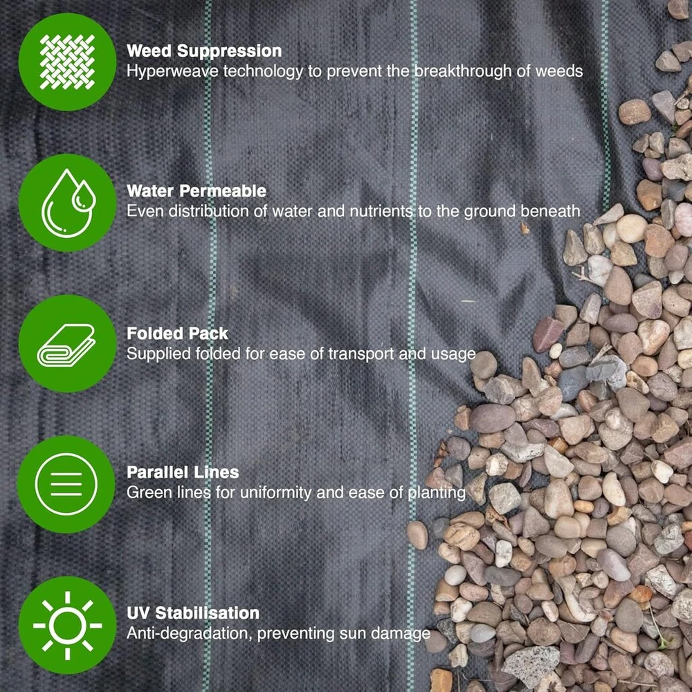 Agrotekstilė nuo piktžolių Groundmaster 2 x 5 m 100 g/m²