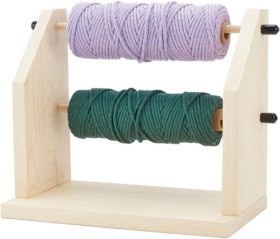 Ahandmaker dvigubas besisukantis siūlų laikiklis, rankų darbo medinis siūlų dozatorius, horizontalus siūlų ritės tiektuvas arba dozatorius, siūlų laikiklis, dozatorius nėrimui, rankdarbių reikmenys nėrimui ir mezgimui