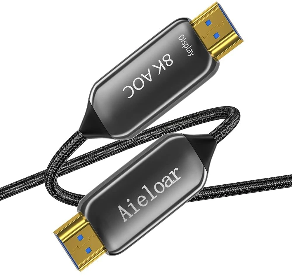 Aieloar Hdmi šviesolaidinis kabelis 50 m, Hdmi optinis kabelis 2.1 8k/60hz 48gbps didelio greičio Uhd šviesolaidinis Hdmi kabelis