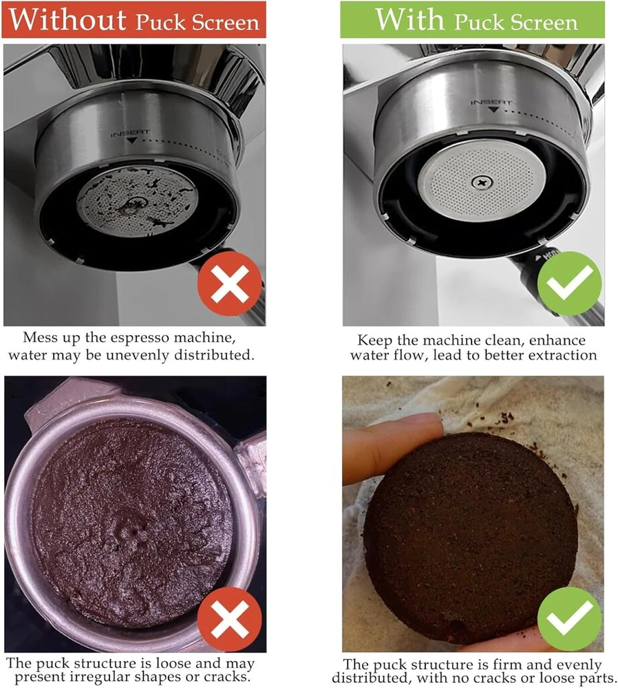Ailelan Puck Strainer 51 mm, 2 vnt., nerūdijantis plienas, espresso sietelis, kavos filtras, kavos aparatams