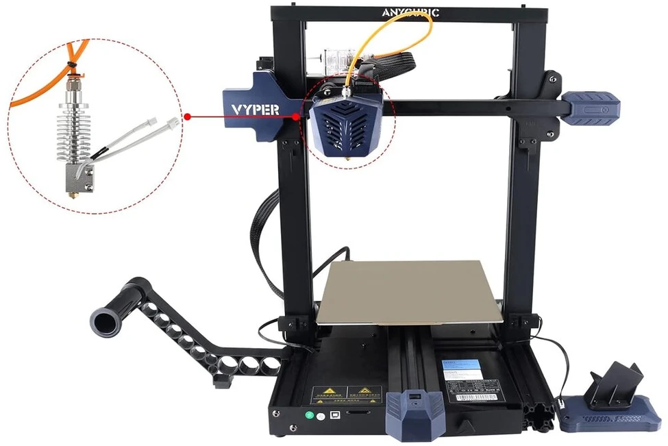 Aimengda Anycubi Vyperr 3d spausdintuvo hotend ekstruderio dalies spausdinimo galvutės rinkiniai, skirti Anycubi Vype 24 V kaitinimo elementui su hotend aušintuvu V5 ekstruderiu 0,4 mm Volcan antgalio priedais