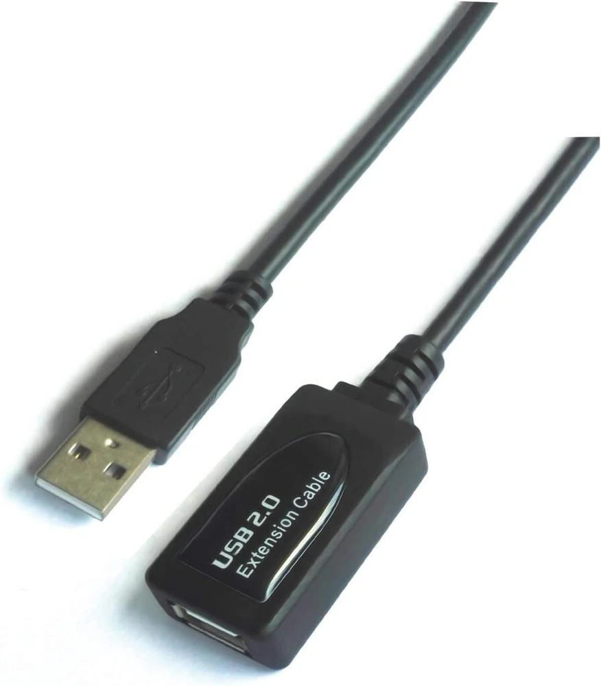 Aisens A101 – 0019 – Usb 2.0 ilginamasis kabelis su stiprintuvu – juodas (10 m, pažangus lustų rinkinys)