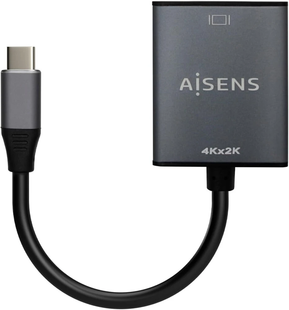 Aisens A109-0685 aliuminio Usb-c į Hdmi konverteris 4k @30hz, Usb-c/m-hdmi/h, pilkas, 15 cm