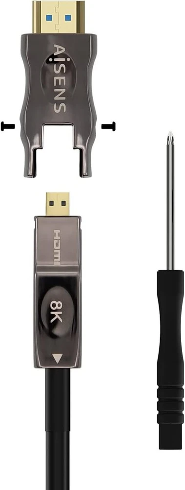 Aisens - A153-0647 - hdmi kabelis v2.1 aoc ultra high speed 8k@60hz 4k@120hz 4:4:4 48gbps, a/m-d/a/m, juodas, 40 m