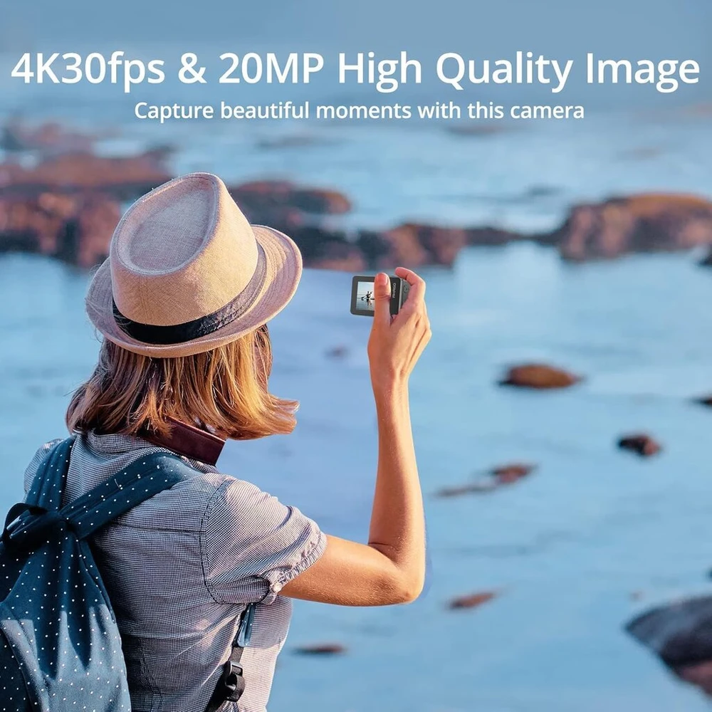 Akaso veiksmo kamera 4k 20mp wifi povandeninė kamera ipx8 atspari vandeniui veiksmo kamera eis 2.0 su jutikliniu ekranu, priartinimu, valdymu balsu, išoriniu mikrofonu ir 2x1350mah baterijų rinkiniu - brave 7 (pilka)