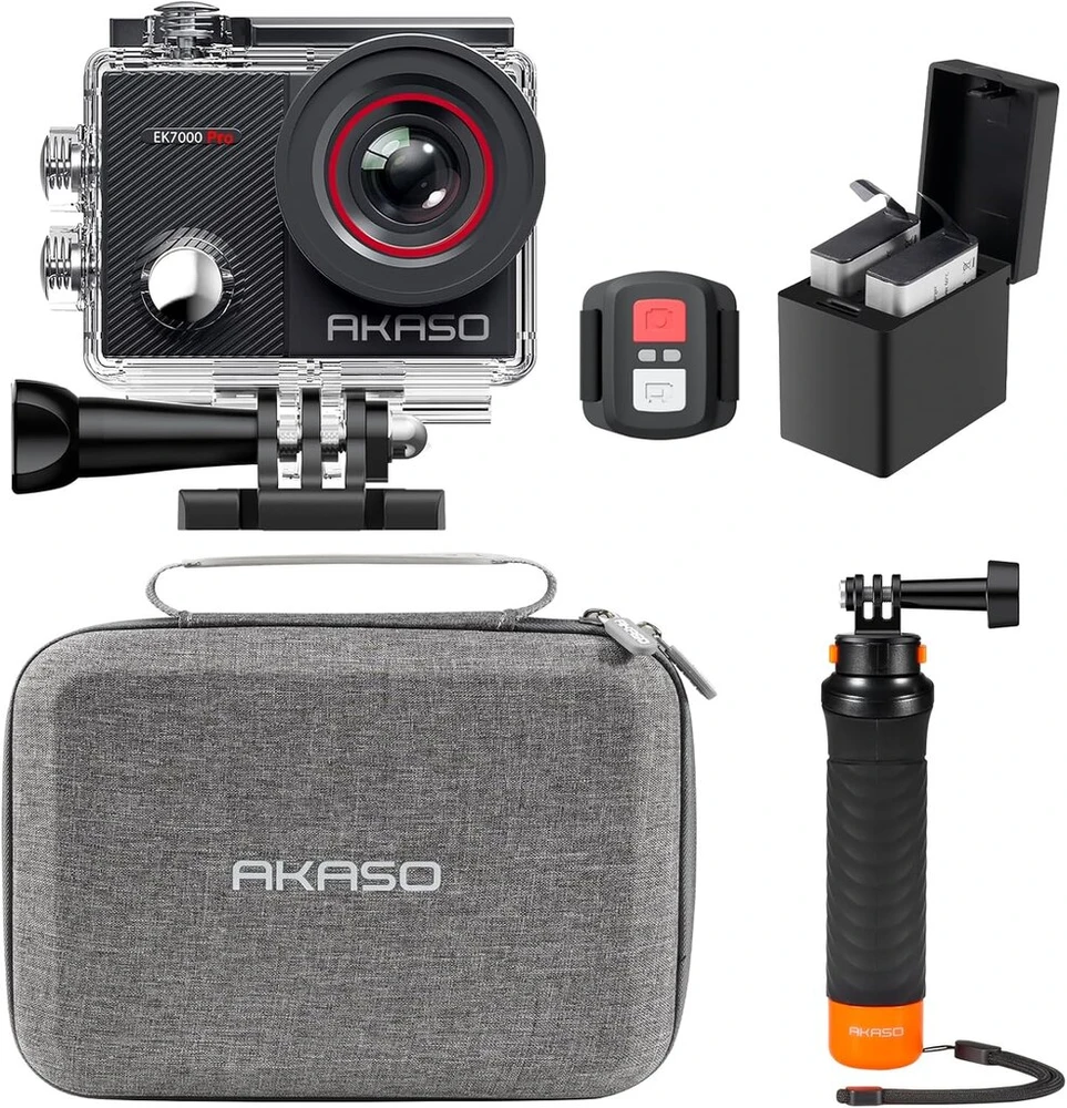 Akaso veiksmo kamera 4k30fps 20mp su plūduriuojančia rankena ir krepšiu wifi 40m povandeninė kamera atspari vandeniui ultra hd jutiklinis ekranas reguliuojamas plataus kampo ice veiksmo kamera su 2.4g nuotolinio valdymo pulteliu