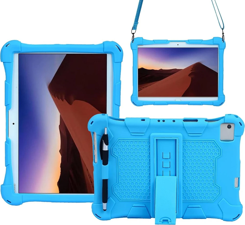 Aknici silikoninis dėklas, skirtas blackview tab 15/tab10/tab9/tab8, teclast p20s/m40s/m40 pro/p20hd/m40, yestel t5, dragon touch notepad 102, higrace 10 colių, okaysea 10.1 colio, xcx 10.1 colio, su peties dirželiu