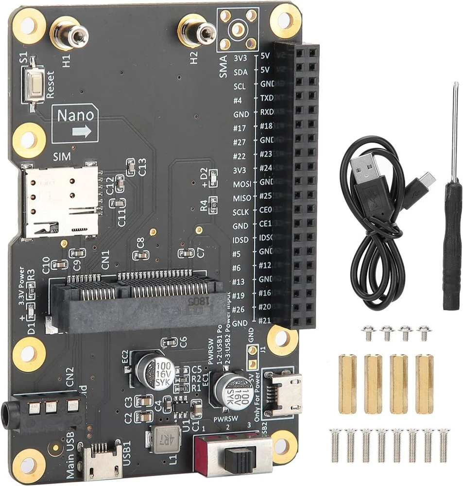 Akozon 3g/4g lte bazinė hat plėtimo plokštė skirta 4/3/2/b+ modulio kompiuterinei plokštei į usb su sim kortele