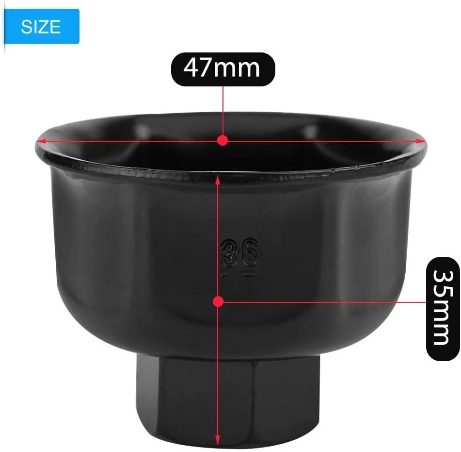 Akozon alyvos filtro dangteliai, 36 mm 3/8 colio automobilio alyvos filtro rakto lizdo nuėmimo įrankis, skirtas X5 A6l A8l