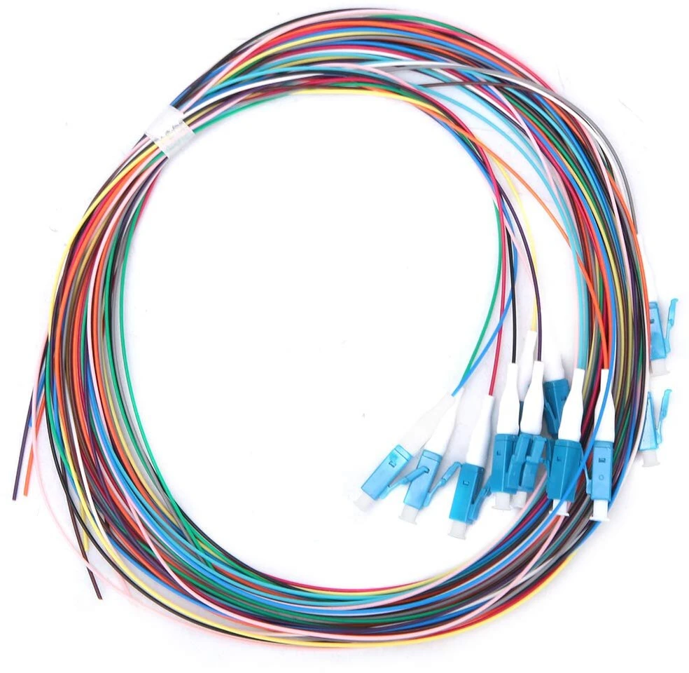 Akozon šviesolaidinis pigtail'is 12 gijų šviesolaidinis pigtail'is Lc/upc Single Mode Low Insertion Loss 1.5m