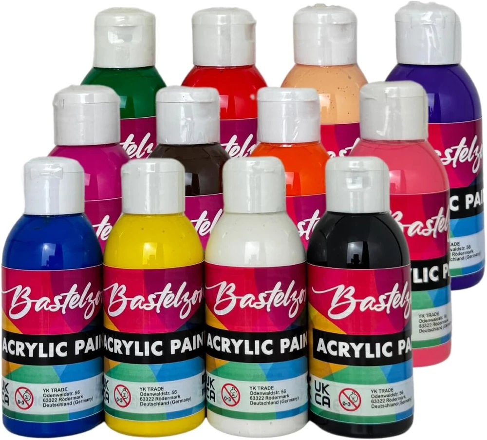 Akrilinių dažų rinkinys 12 spalvų, 100ml