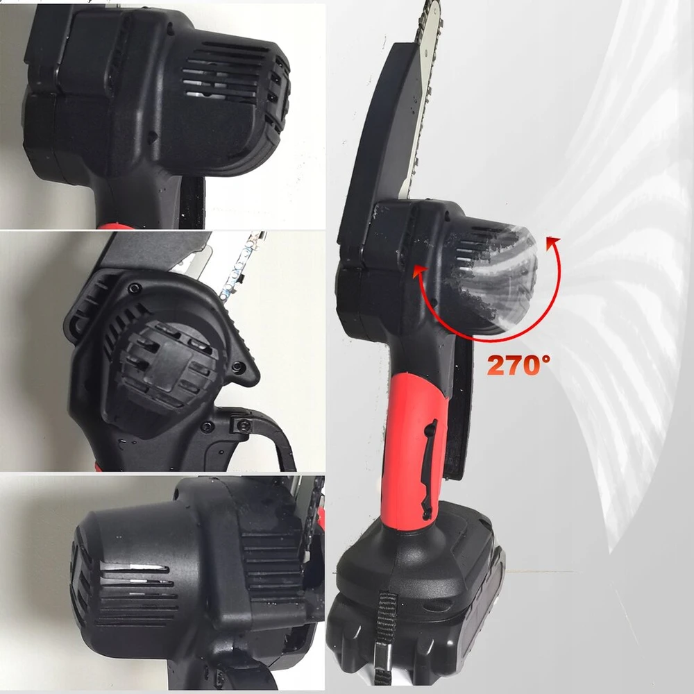 Akumuliatorinis grandininis pjūklas Hooha, mini, skirtas šakoms, 2x akumuliatorius, 800w, 21v