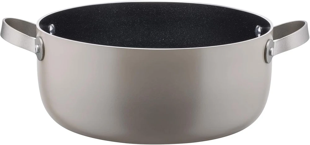 Alessi Tama Gia100s5 6 dalių puodų rinkinys, aliuminis su nelimpančia danga ir 18/10 nerūdijantis plienas