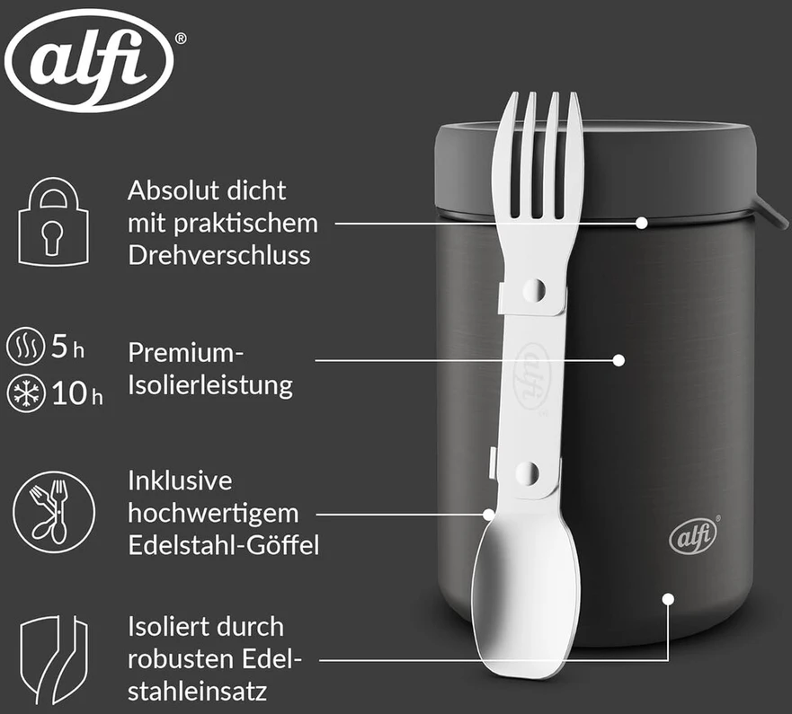 Alfi Iso Termo maisto indas 350 ml, juodas