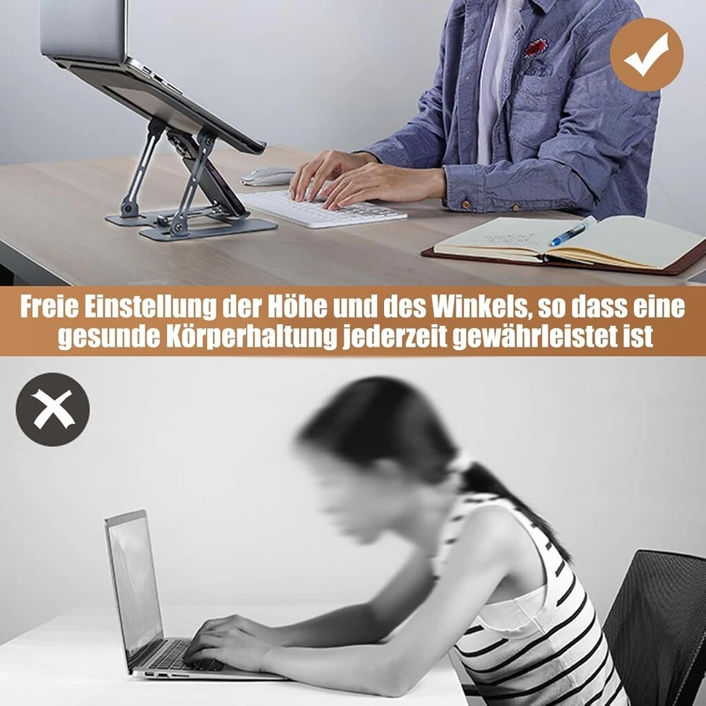 Aliumininis ergonomiškas nešiojamojo kompiuterio stovas, nešiojamojo kompiuterio stovas, reguliuojamo aukščio, tvirtas aliumininis, ventiliuojamas ergonomiškas nešiojamojo kompiuterio stovas su reguliuojamu aukščiu, skirtas stalui, sulankstomas monitoriau