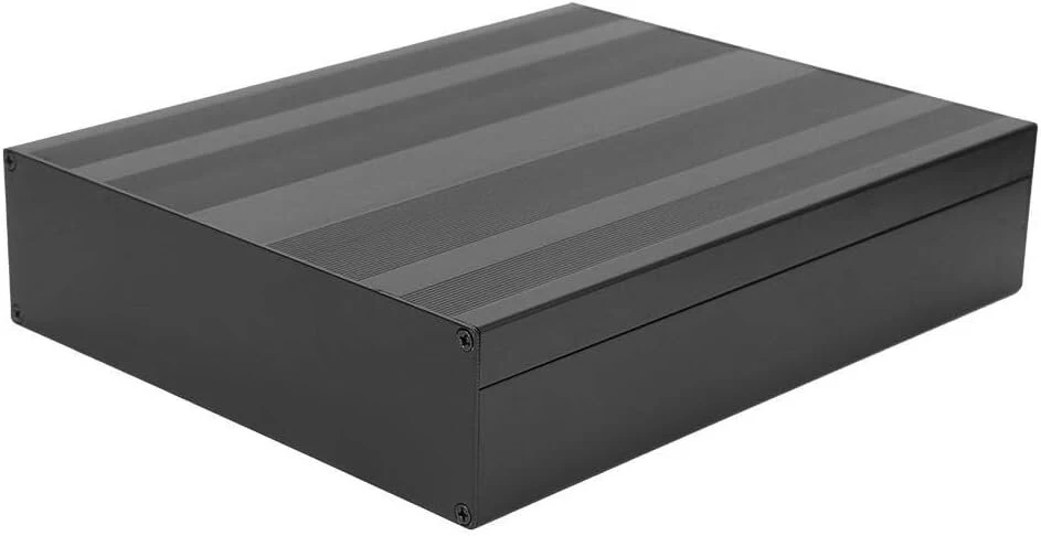 Aliuminio projektinė dėžutė matinė juoda korpusas Diy korpusas elektronikos gaminiams 50 x 178 x 220 mm aliuminio dėžutės storis nuo 1,25 iki 1,5 mm, juoda, išskirtinė, profesionali