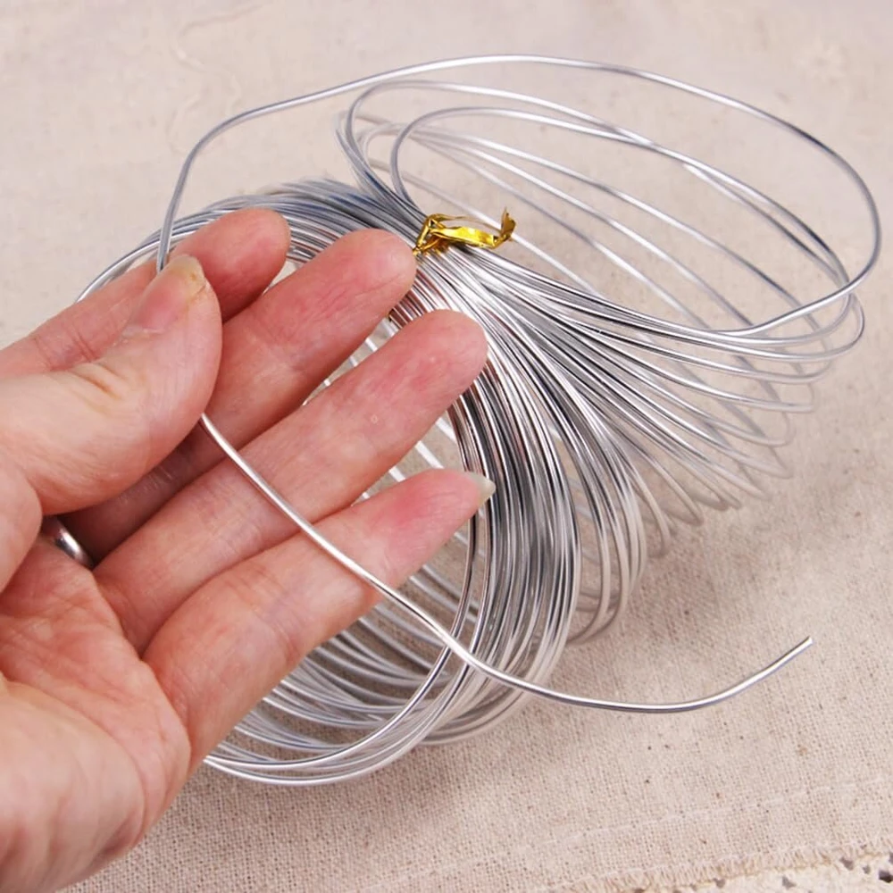 Aliuminio viela 2mm x 30m sidabrinė papuošalams ir rankdarbiams