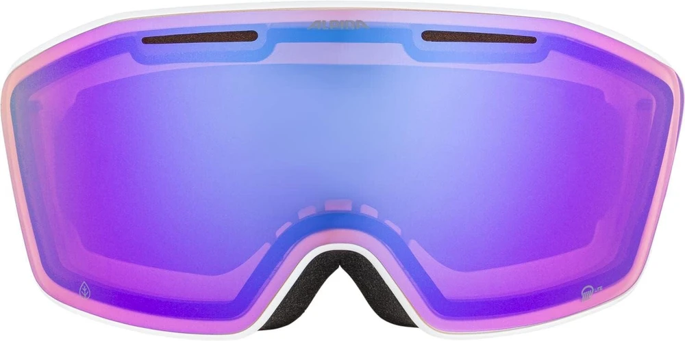 Alpina Nendaz Q-lite veidrodinės slidinėjimo akiniai, skirti kontrastui pagerinti, Otg, su 100% Uv apsauga, skirti suaugusiems, balti-alyviniai matiniai