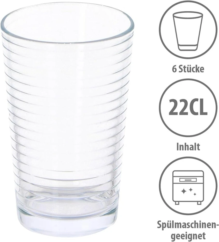 Alpina stiklinės vandeniui, 6 vnt., 220 ml