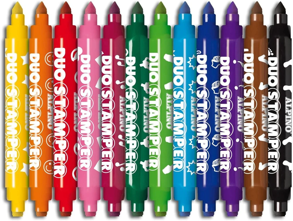 Alpino Duo Stamp žymekliai, 12 vnt., dvipusiai, vaikams