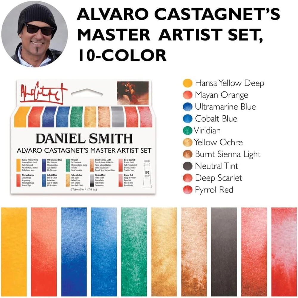 Alvaro Castagnet itin smulkių akvarelinių dažų rinkinys iš Daniel Smith