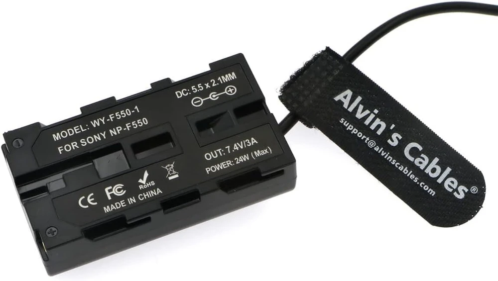Alvin's Cables Usb-c Type-c Pd į Np-f550 fiktyvią bateriją spiralinis maitinimo kabelis, skirtas Sony Np-f550| F770| F570| F970 Atomos Ninja V| Shinobi | Shogun 7 monitoriui