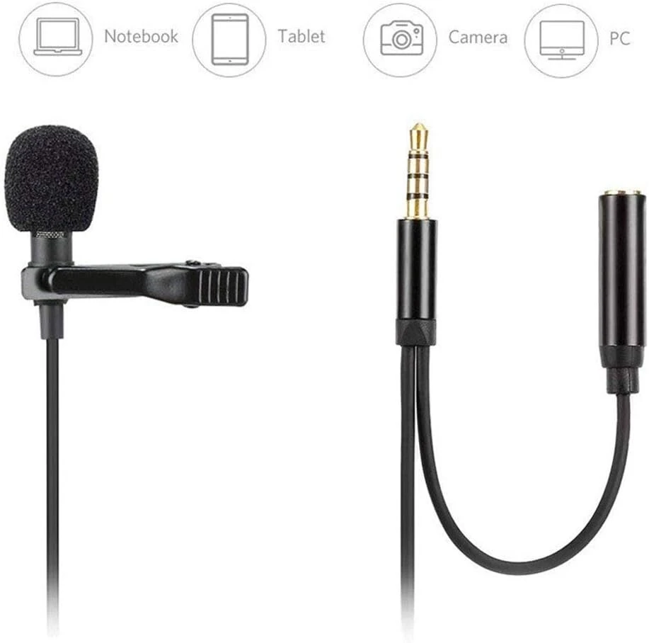 Ancllo atvartinis mikrofonas 3.5mm įvairiakryptis profesionalus kondensatorinis mikrofonas išmaniesiems telefonams ir podcast'ų įrašymui