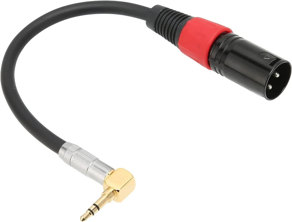 Annadue 1/8 colio Trs į Xlr vyrišką kabelį, 90 laipsnių 3,5 mm Trs vyrišką į vyrišką Xlr 3 colių garso kabelį, L formos Aux garso kabelį, stereo mikrofono kabelį Kompiuteriui/mp3/dvd/cd Grotuvui/tv (0,5 m)
