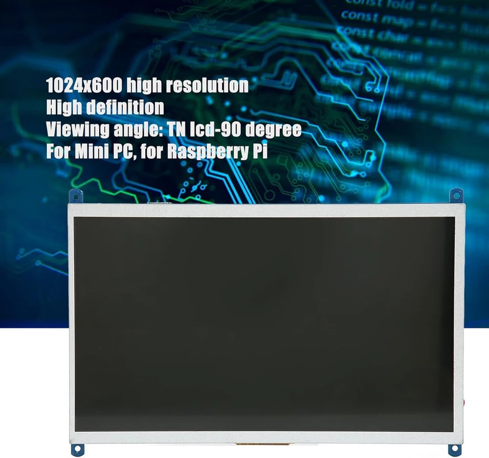Monitorius Annadue 10.1 colio ekranui, 1024 x 600 Hdmi Lcd ekranas, skirtas Zero W/3+/4, Tn Lcd 90 laipsnių žiūrėjimo kampas