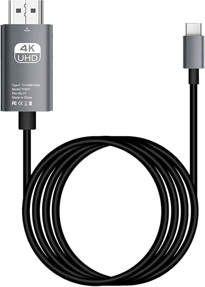 Annadue usb c į hdmi kabelis 4k 1.8m, type c į hdmi kabelis, suderinamas su thunderbolt 3, skirtas mate 20, galaxy s9/s8, book 2/go, p30 ir kt. (juodas)