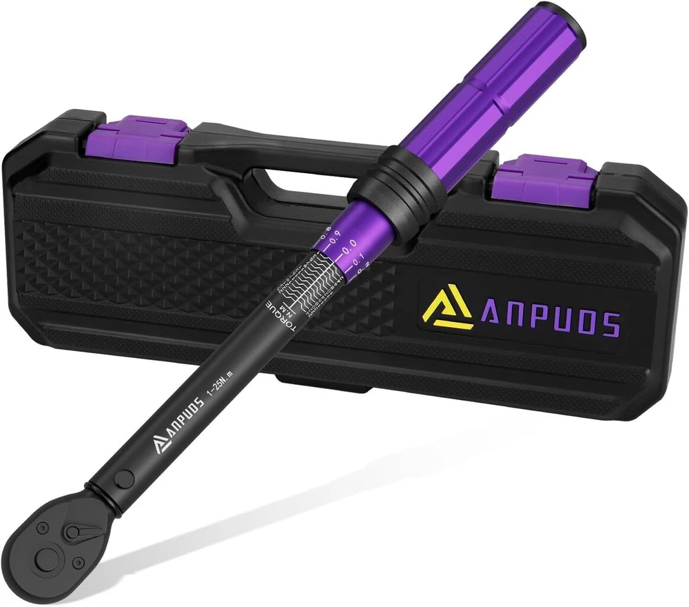 Anpuds sukimo momento raktas 1/4 colio, 1–25 nm sukimo momento raktas dviračiui ir motociklui su 0,1 nm mikro instrukcijomis, dviguba kryptis 72 dantų galvutė, ± 3% paklaidos tikslumas dviračių priežiūrai