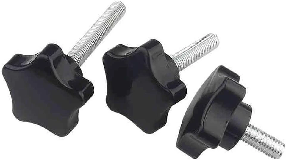 Ansiedio M6 žvaigždinis varžtas su žvaigždės formos rankena, varžtai su rankenėle staklėms, M6 x 12 mm, 5 vnt.