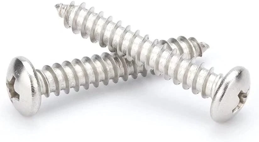 Ansiedio medvaržčiai apvalia galvute Phillips varžtai metalo lakštų varžtai nerūdijančio plieno medienos drožlių plokštės varžtai M4 x 20 mm 50 vnt.