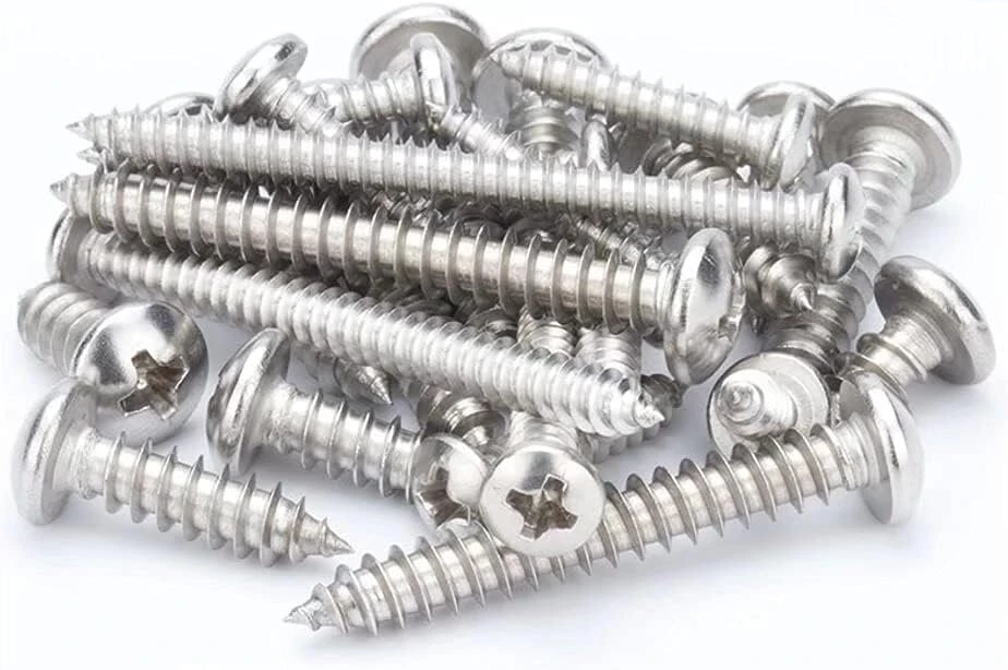 Ansiedio medvaržčiai apvalia galvute Phillips varžtai metalo lakštų varžtai nerūdijančio plieno medienos drožlių plokštės varžtai M4 x 20 mm 50 vnt.