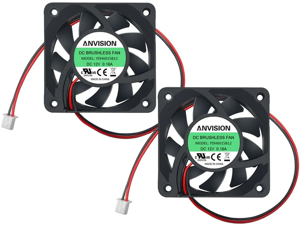 Anvision 12v Dc Ventiliatorius 60x15mm Dvigubi Guoliai (2 vnt.)