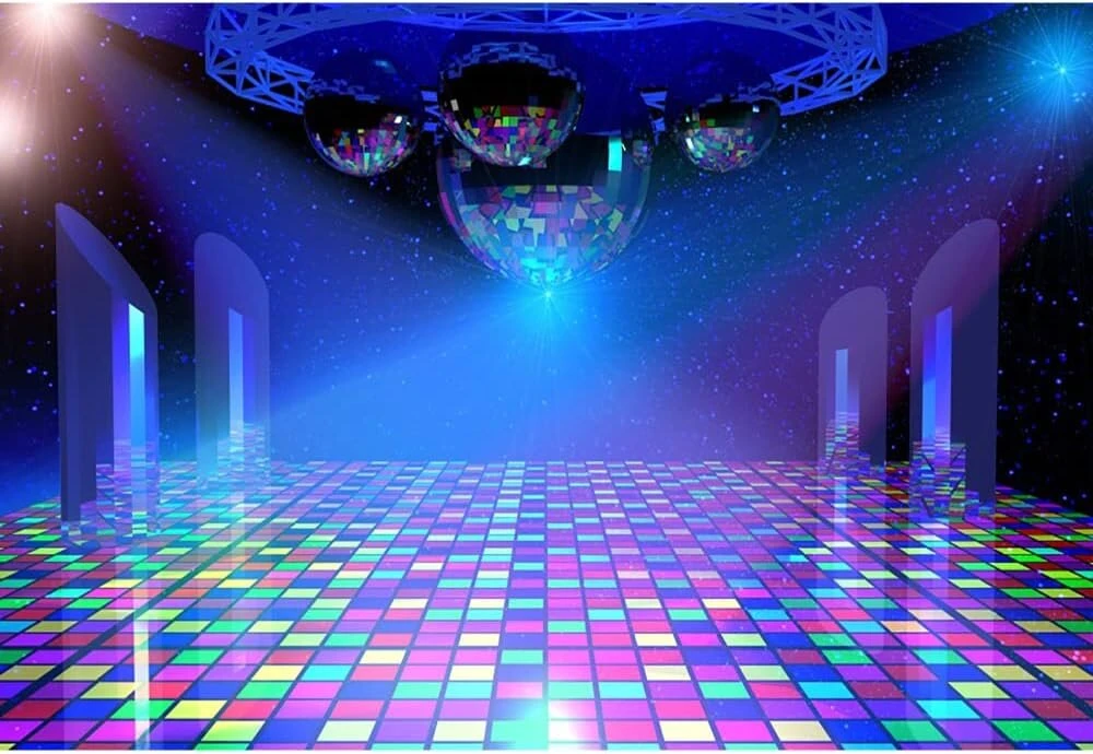 Aoihrraan 3 x 2,5 m disko fonas, neoninis priekinis žibintas, scena, muzika, naktinis klubas, karščiavimo šokėjas, pobūvių salė, fotografija, 70-tieji, 80-tieji, 90-tieji, gimtadienio šou vaikams ir suaugusiems, portretas, foto studija, vinilas